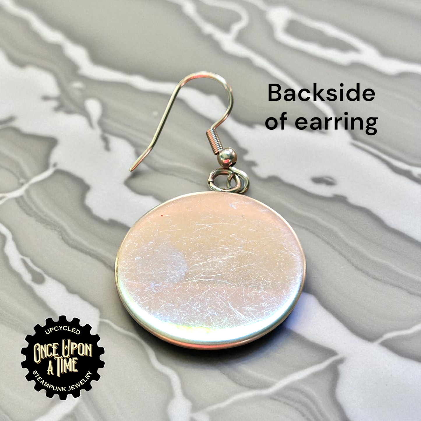 XL Round Watch Part Dangle Earrings