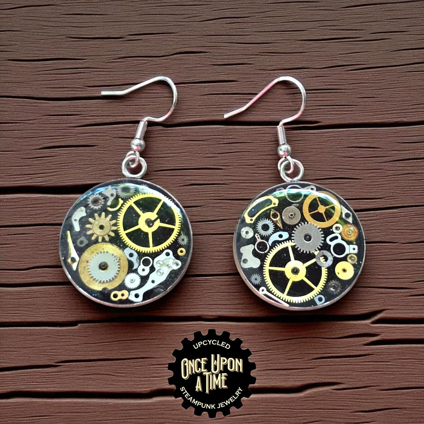 XL Round Watch Part Dangle Earrings