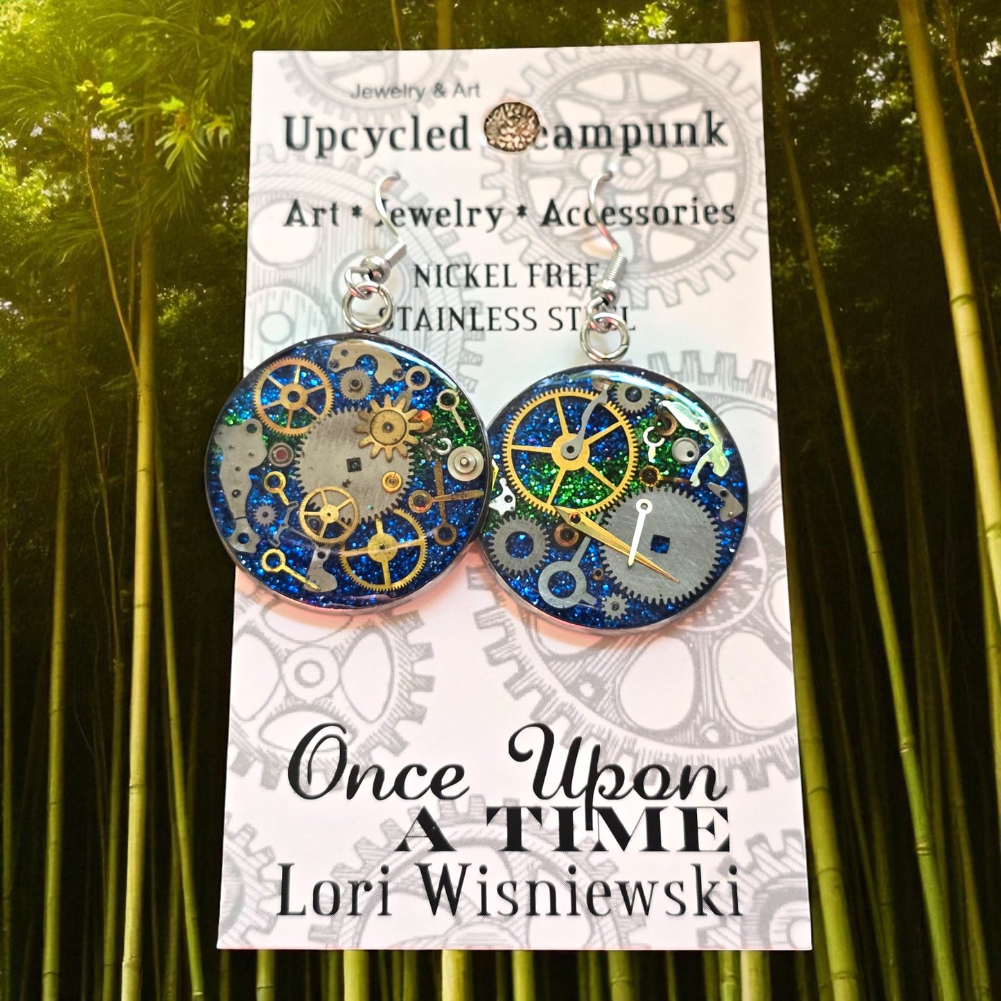 XL Round Watch Part Dangle Earrings
