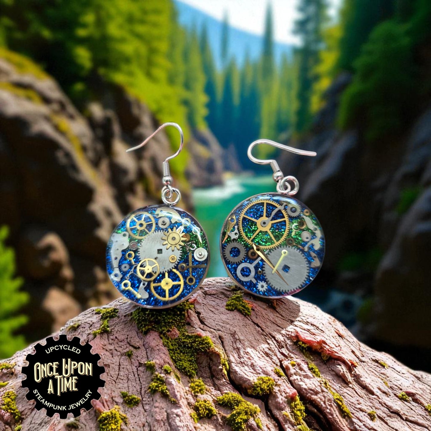 XL Round Watch Part Dangle Earrings