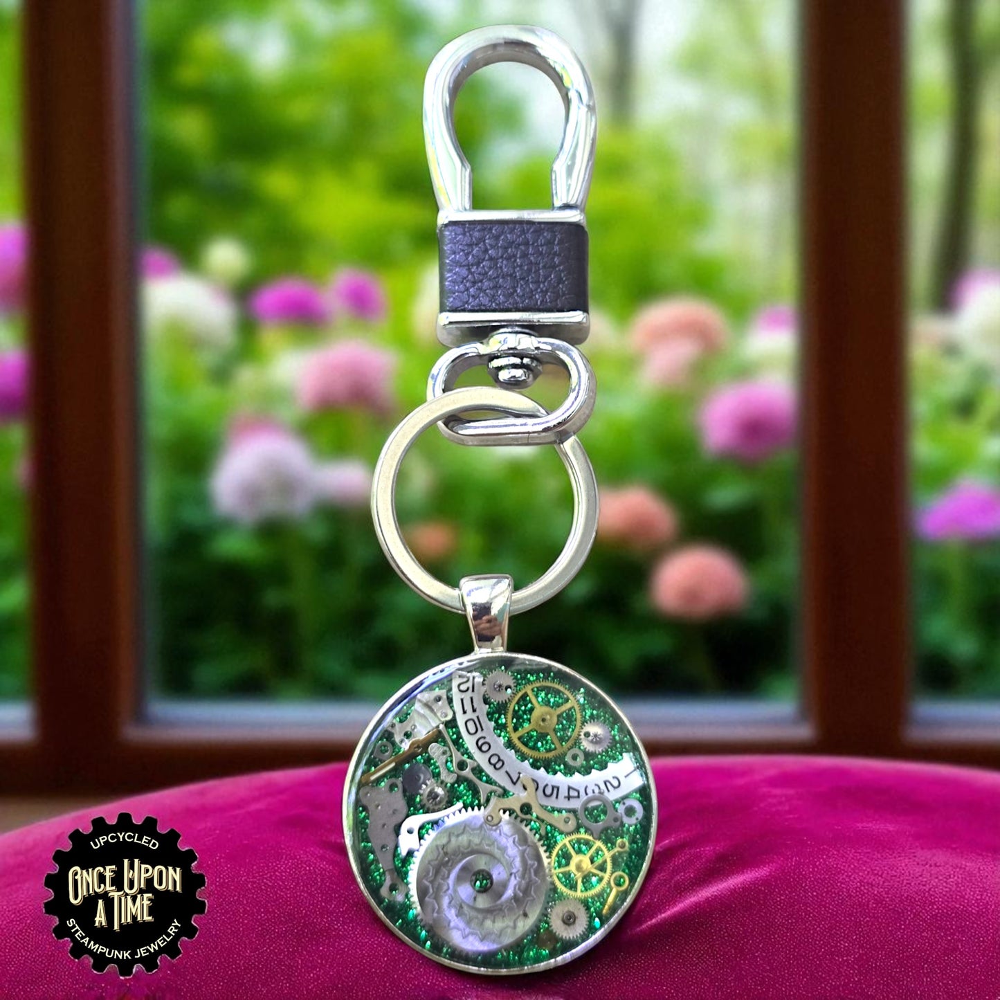 Calendar Large Round Watch Part Keychain