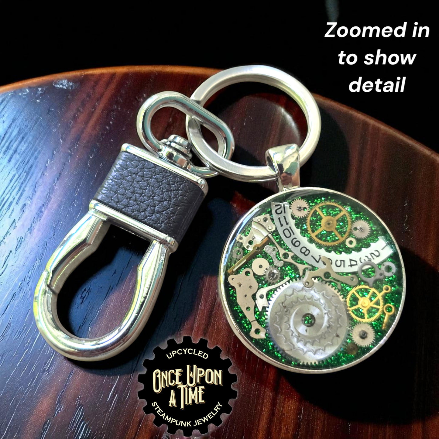 Calendar Large Round Watch Part Keychain