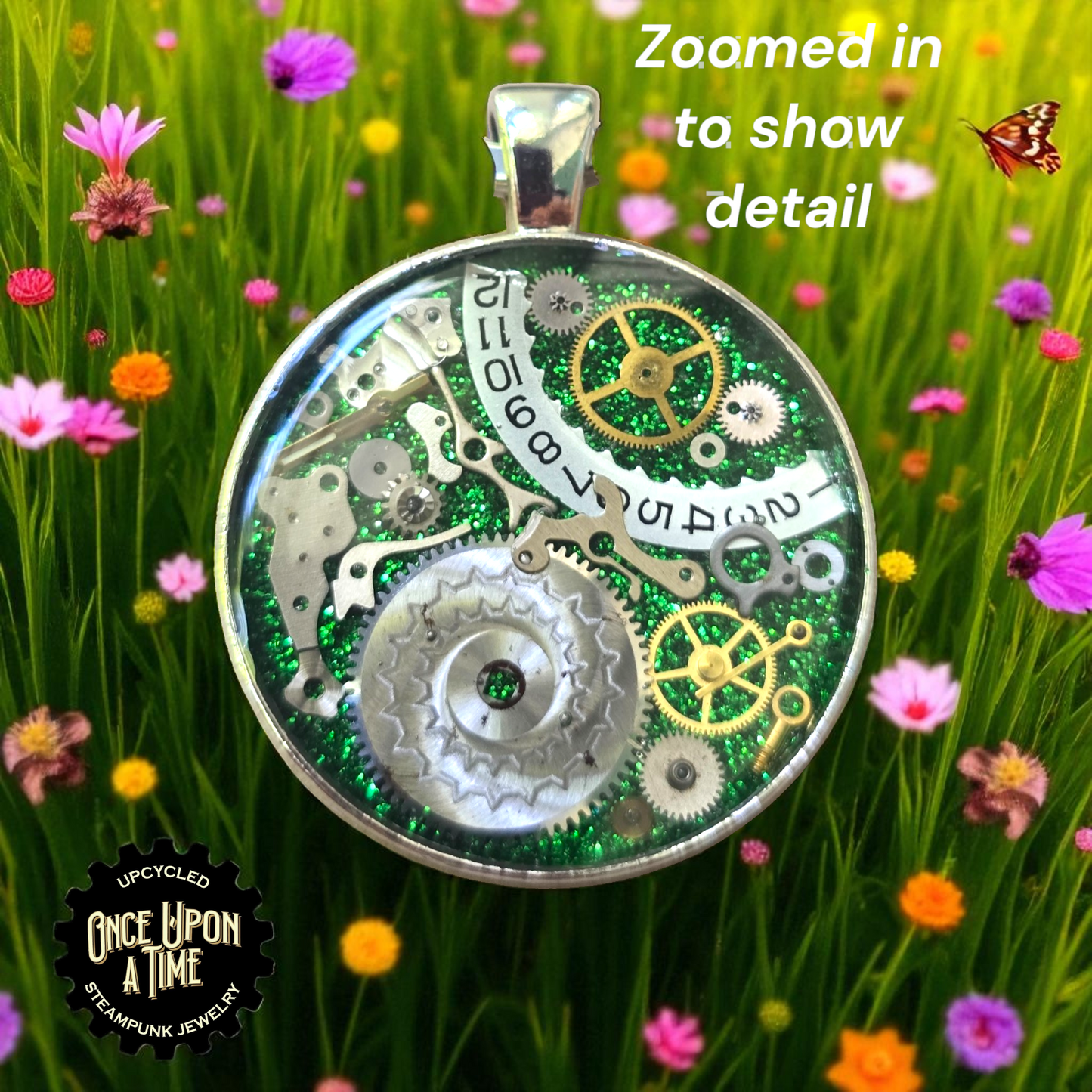 Calendar Large Round Watch Part Keychain