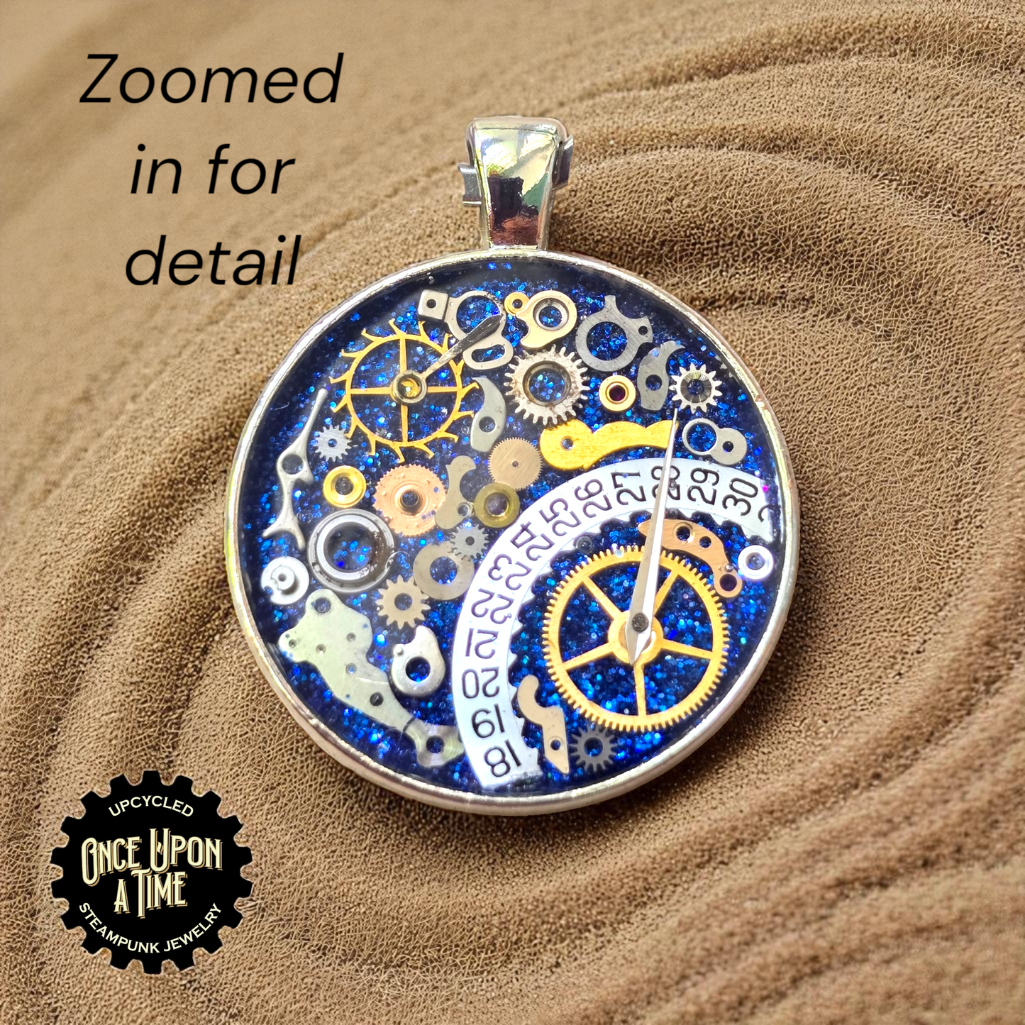 Calendar Large Round Watch Part Keychain