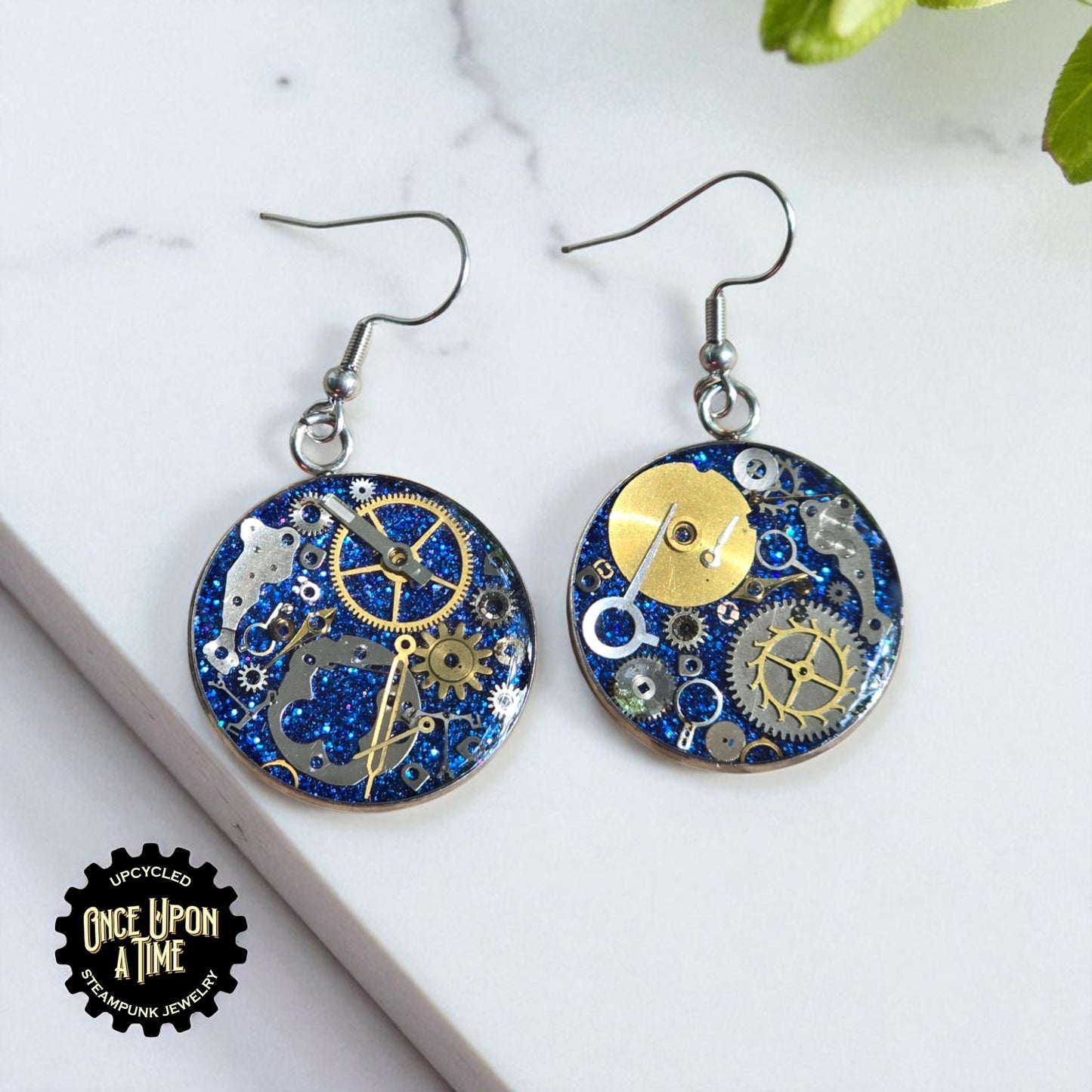 XL Round Watch Part Dangle Earrings