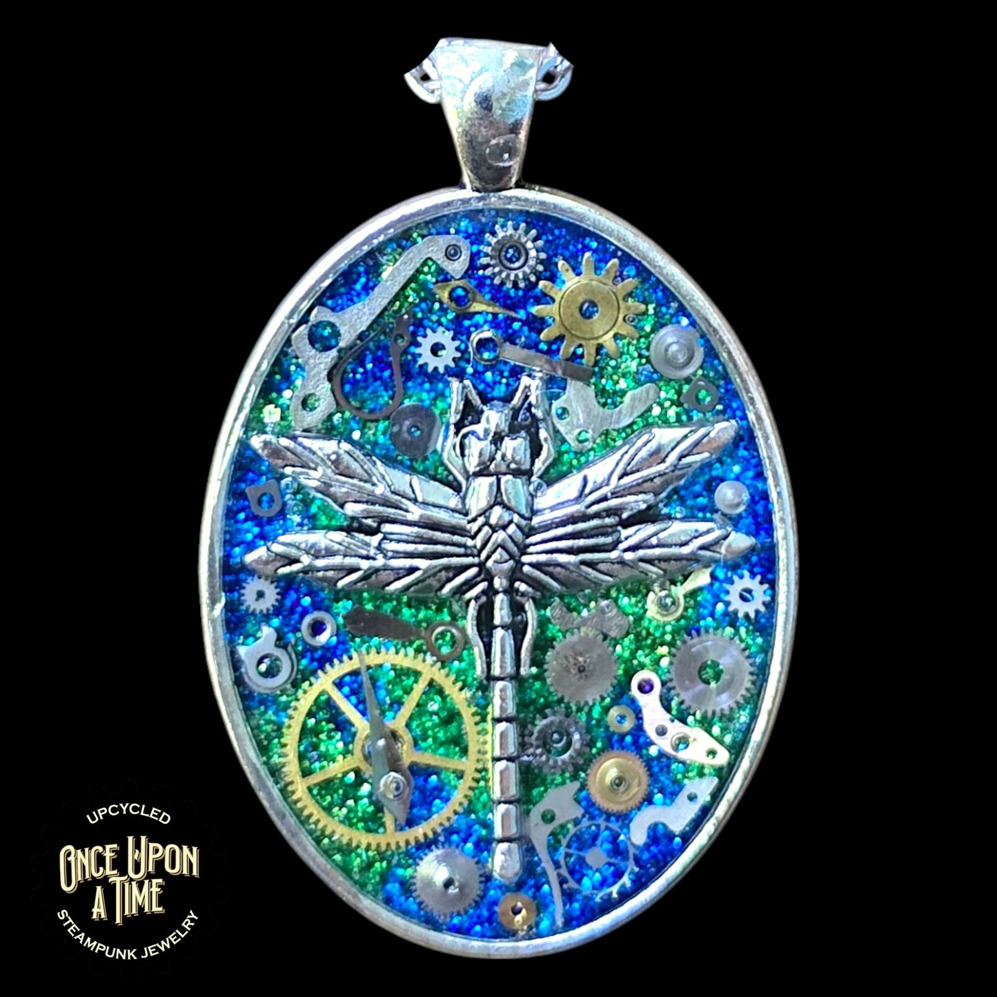 Dragonfly Oval Watch Part Pendants