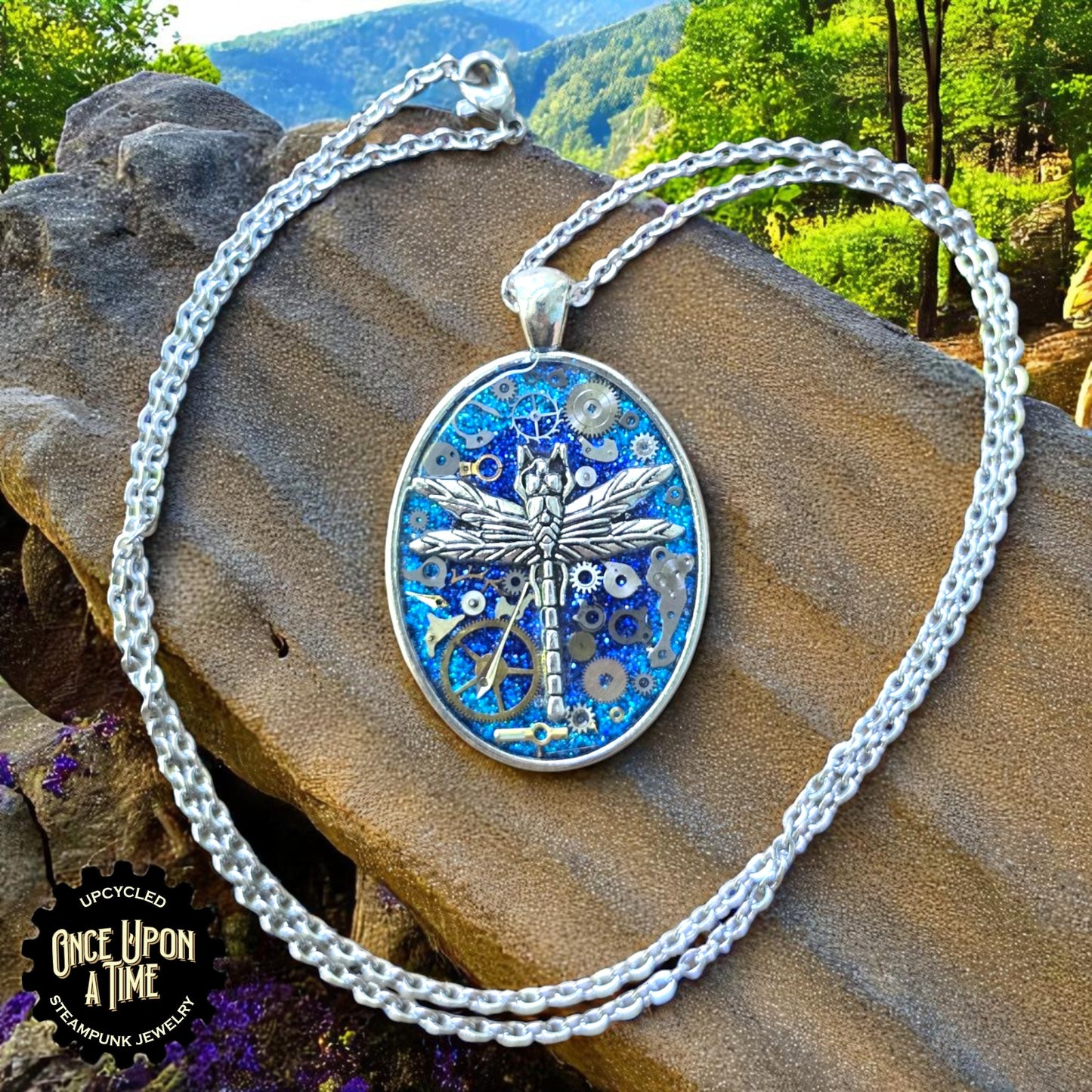 Dragonfly Oval Watch Part Pendants