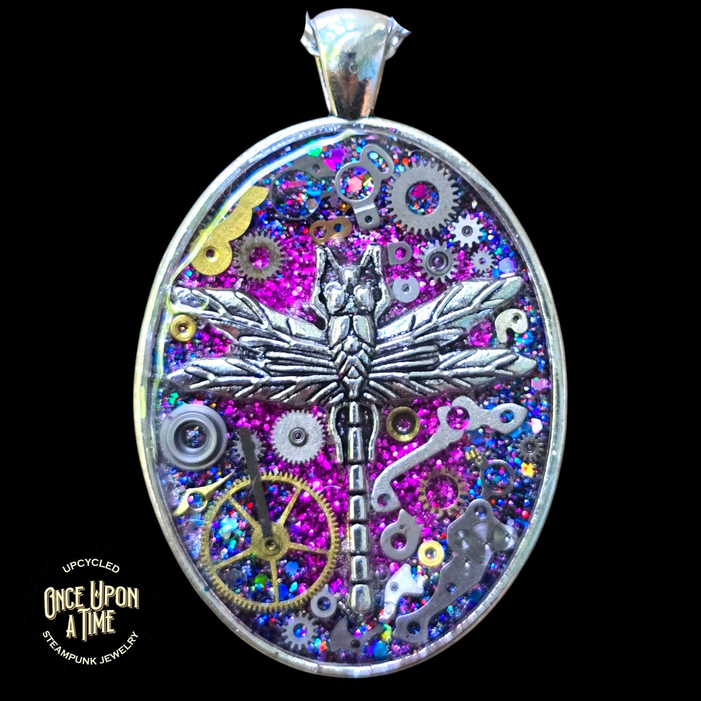 Dragonfly Oval Watch Part Pendants