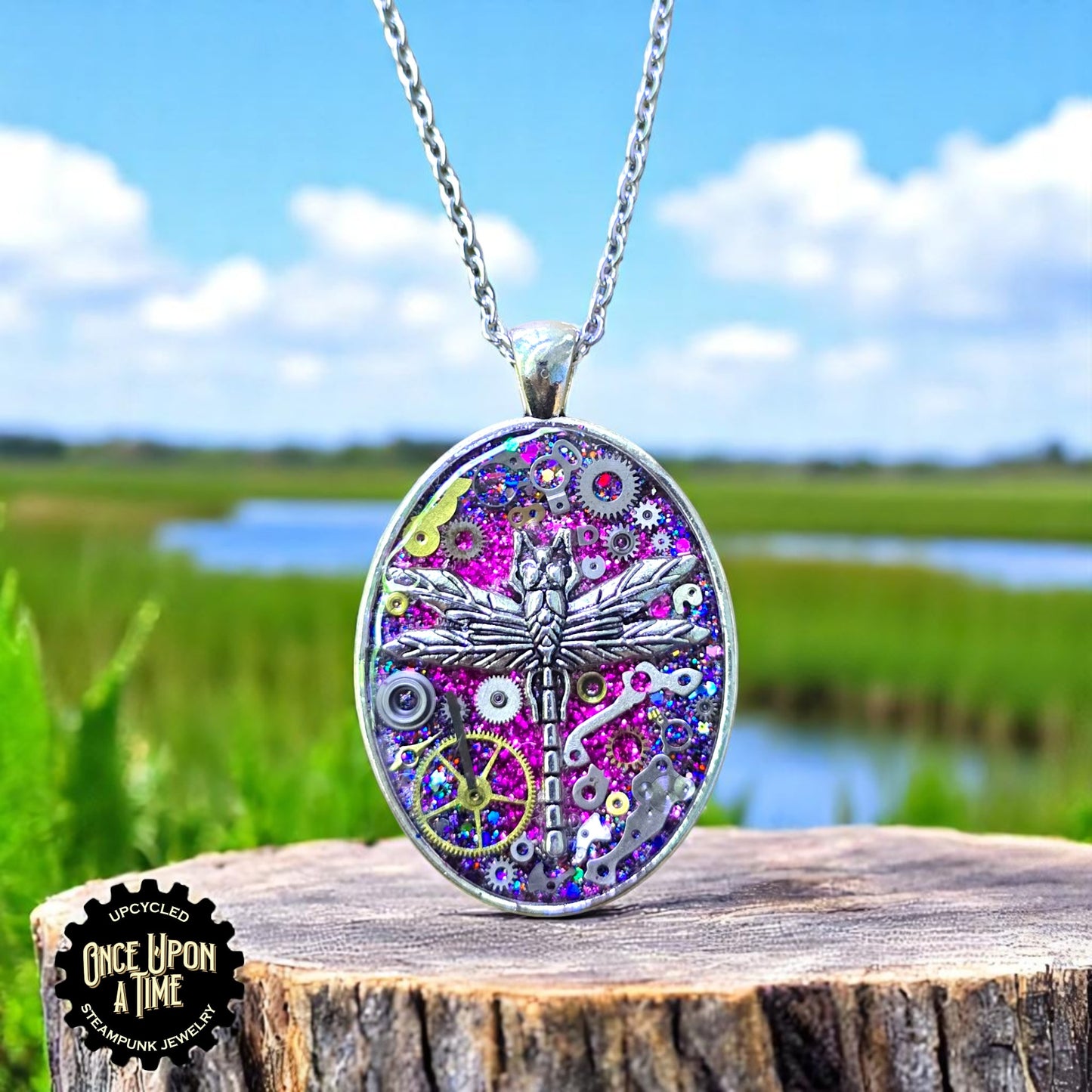 Dragonfly Oval Watch Part Pendants