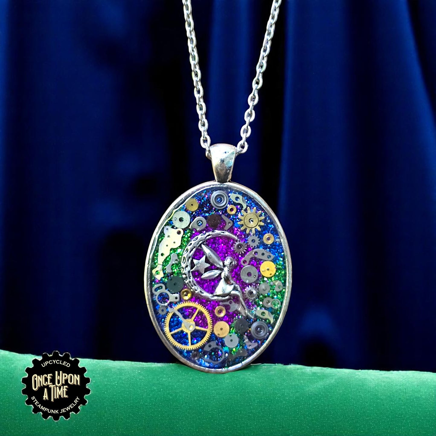 Fairy Moon Oval Watch Part Pendant