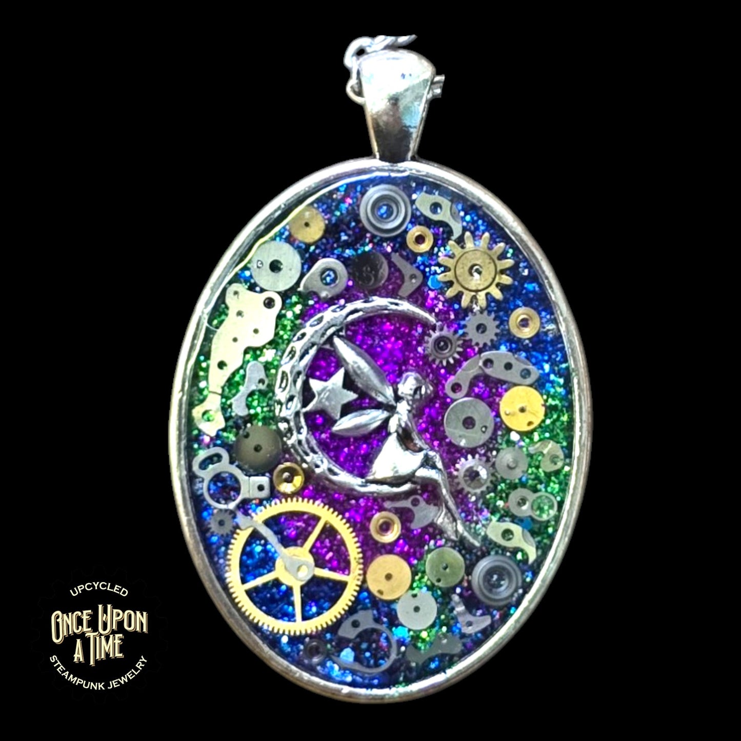 Fairy Moon Oval Watch Part Pendant