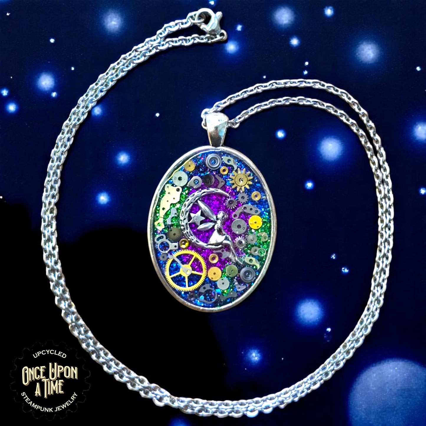 Fairy Moon Oval Watch Part Pendant