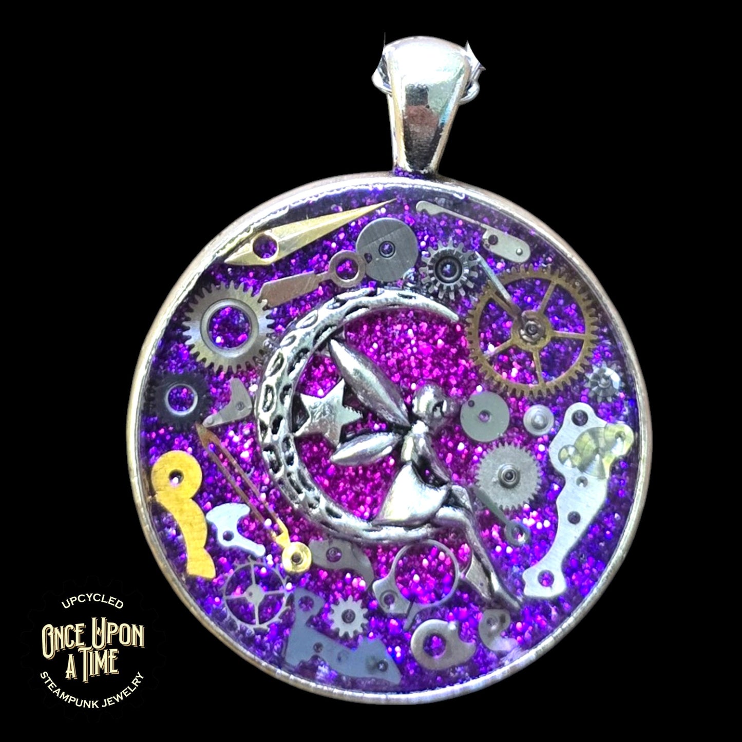 Fairy Moon Lg Round Watch Part Pendant