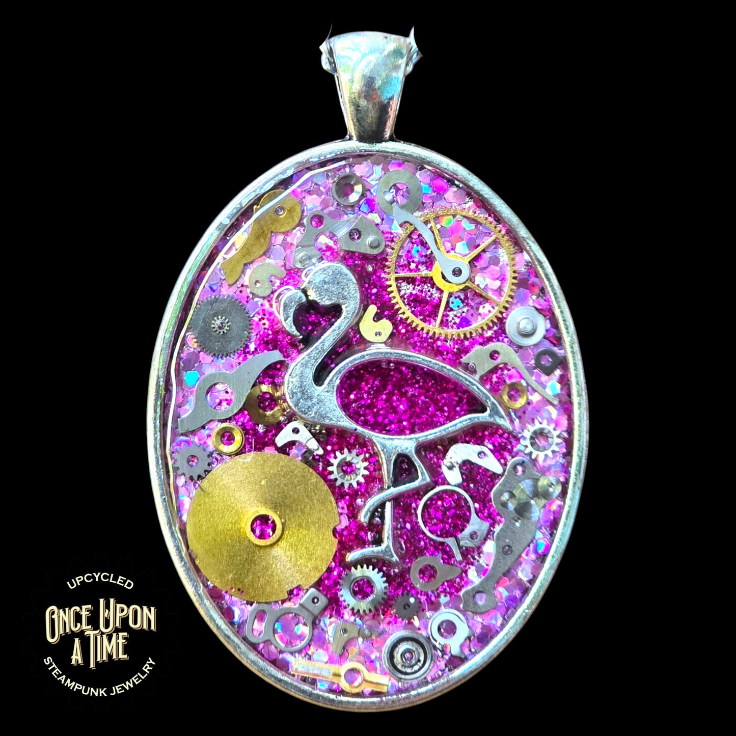 Flamingo Oval Watch Part Pendants
