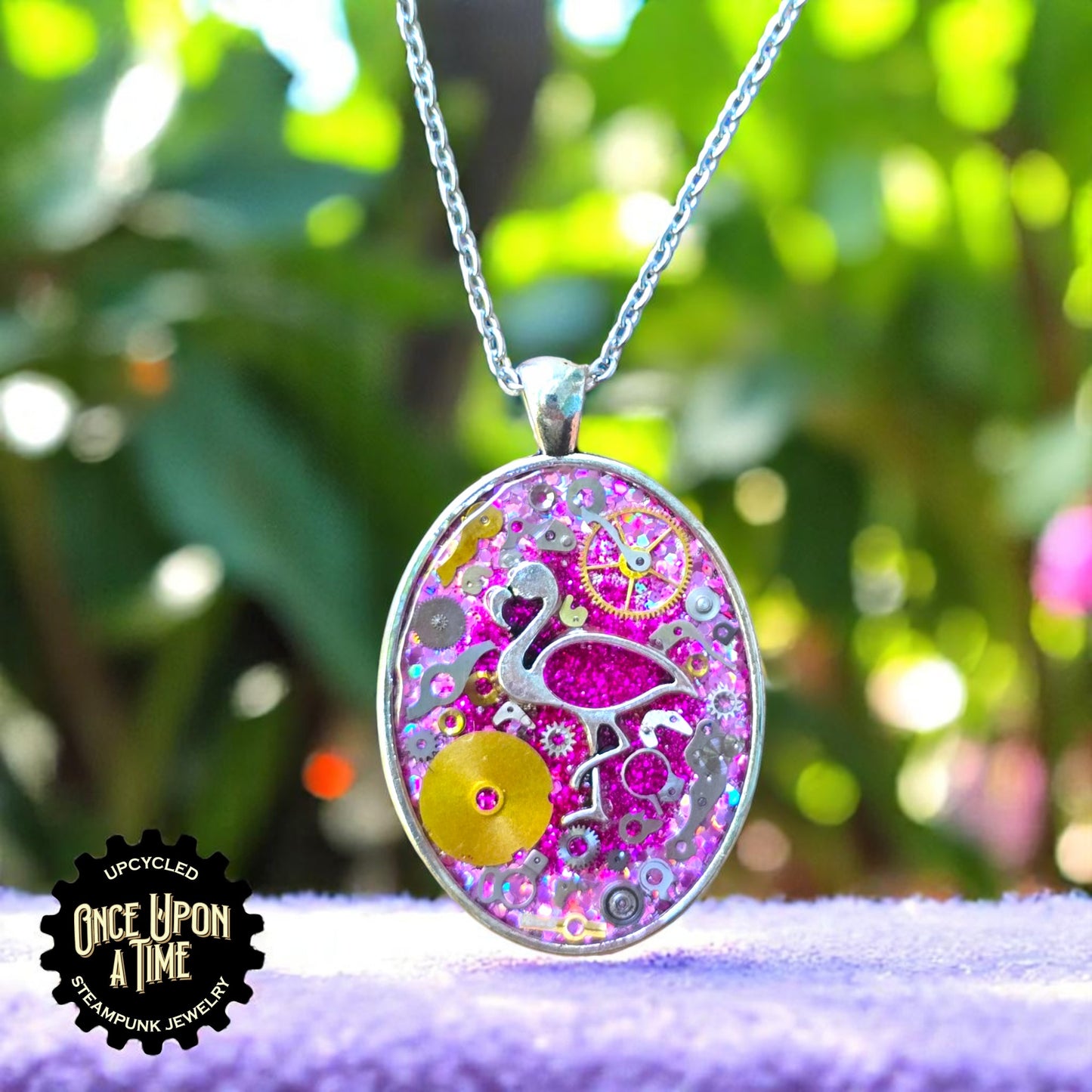 Flamingo Oval Watch Part Pendants