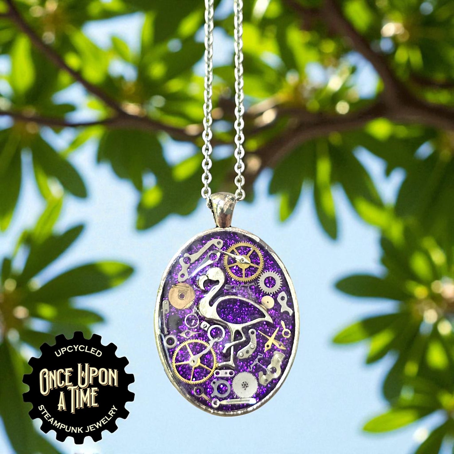 Flamingo Oval Watch Part Pendants