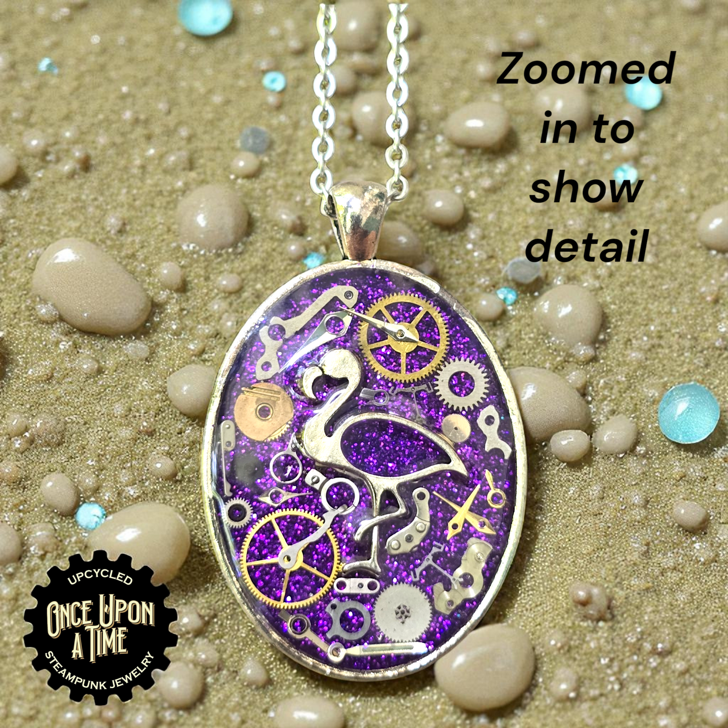Flamingo Oval Watch Part Pendants