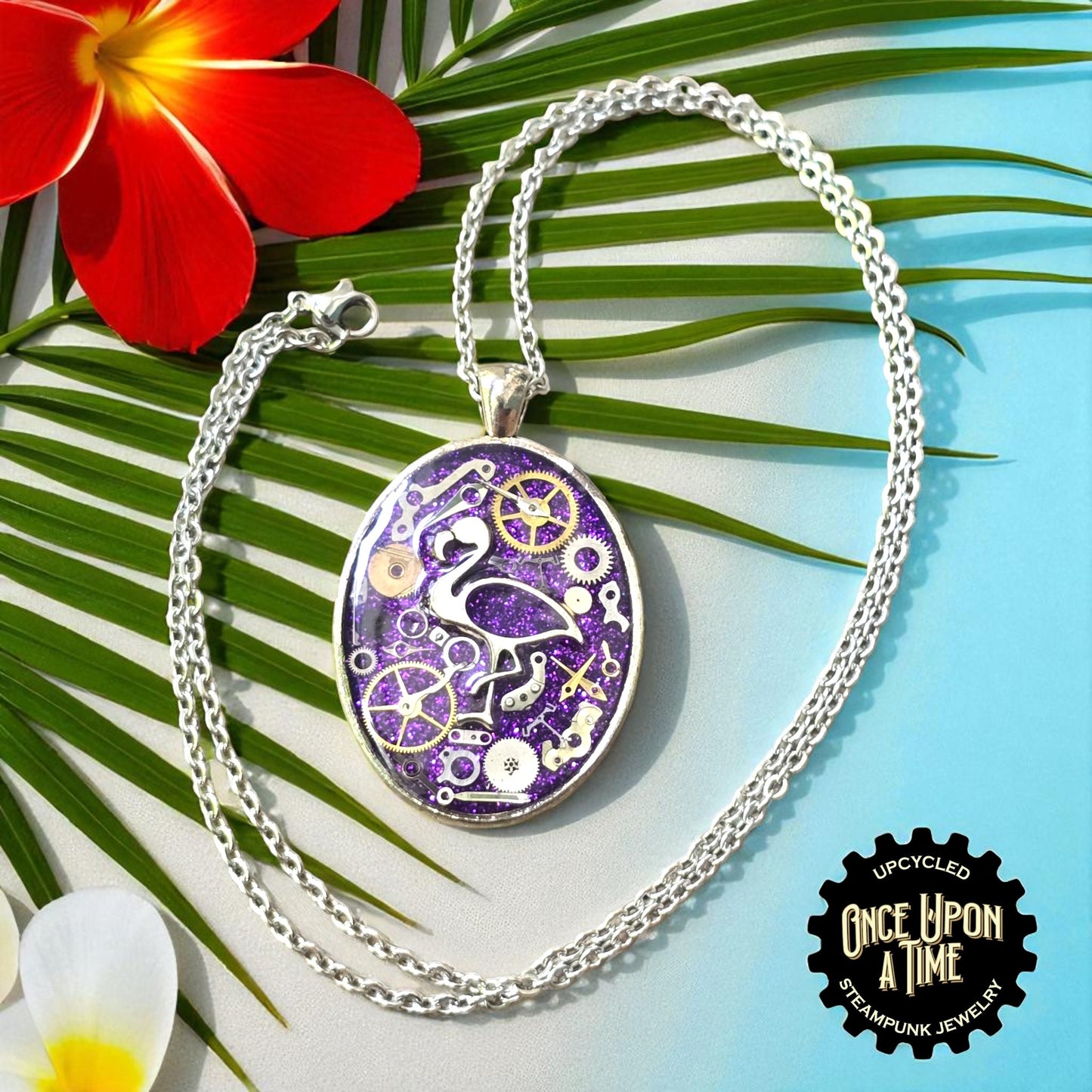 Flamingo Oval Watch Part Pendants