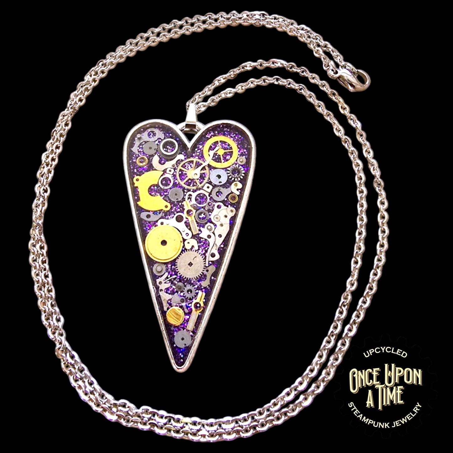 Cog Heart Watch Part Pendant