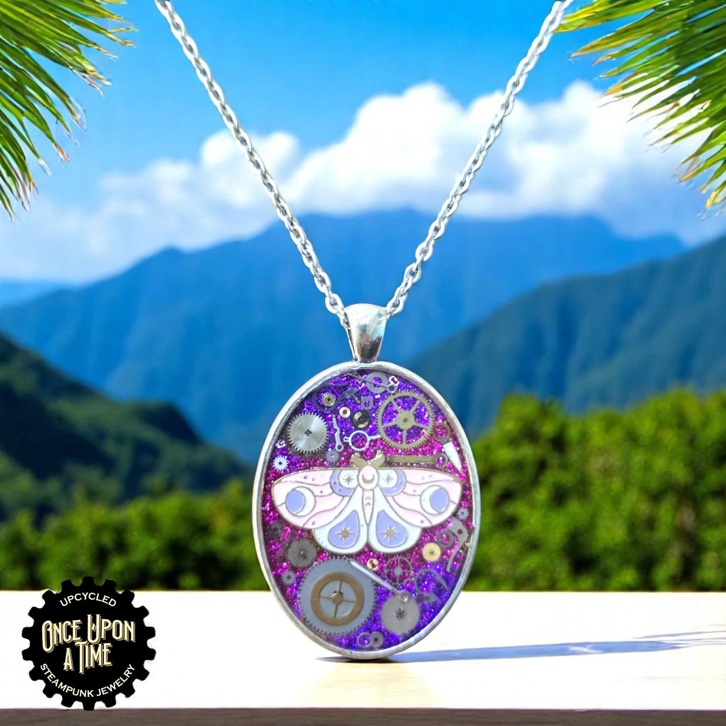 Luna Moth Oval Watch Part Pendants
