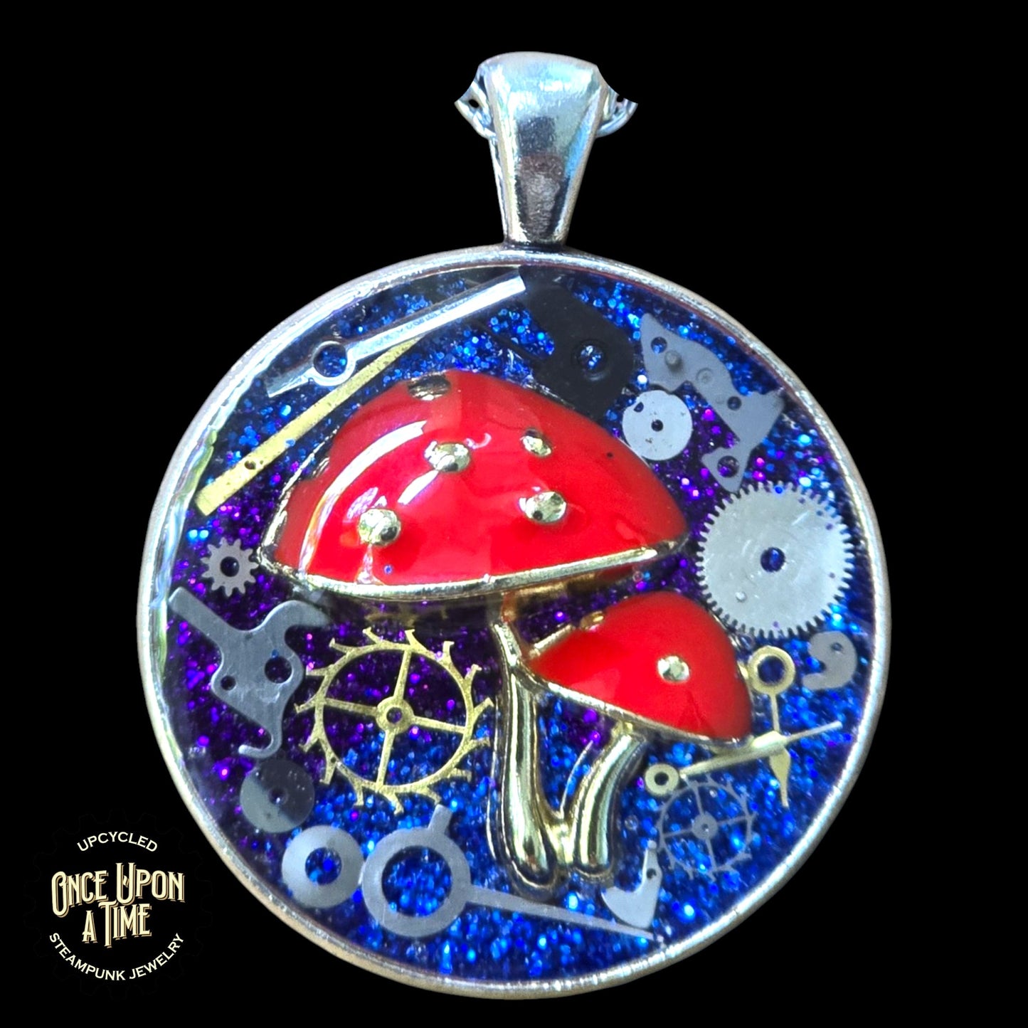 Mushroom Lg Round Watch Part Pendant