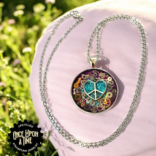Heart of Peace Round Watch Part Pendant