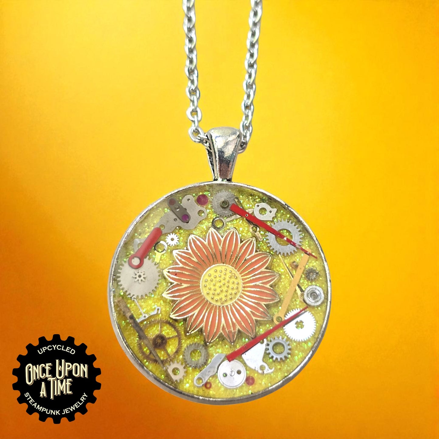 Sunflower Large Round Watch Part Pendant