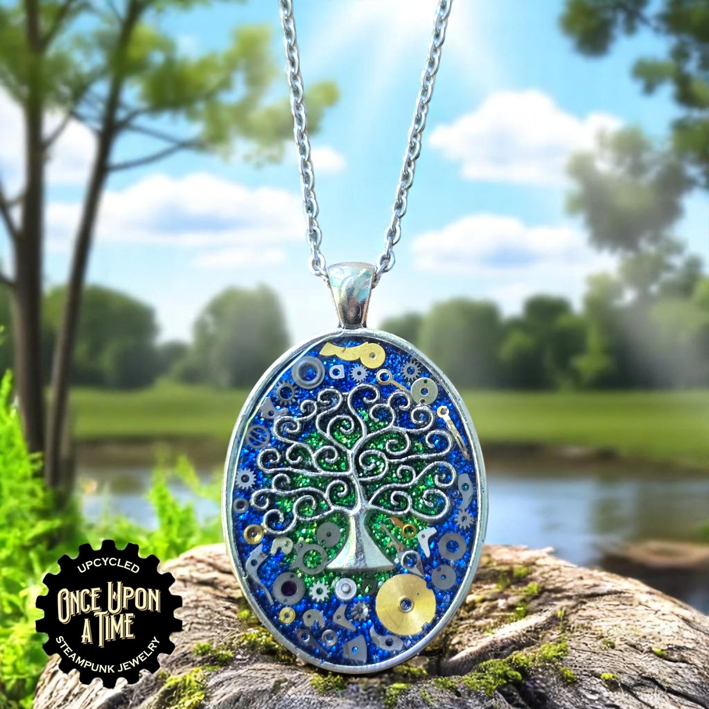 Tree of Life Oval Watch Part Pendant