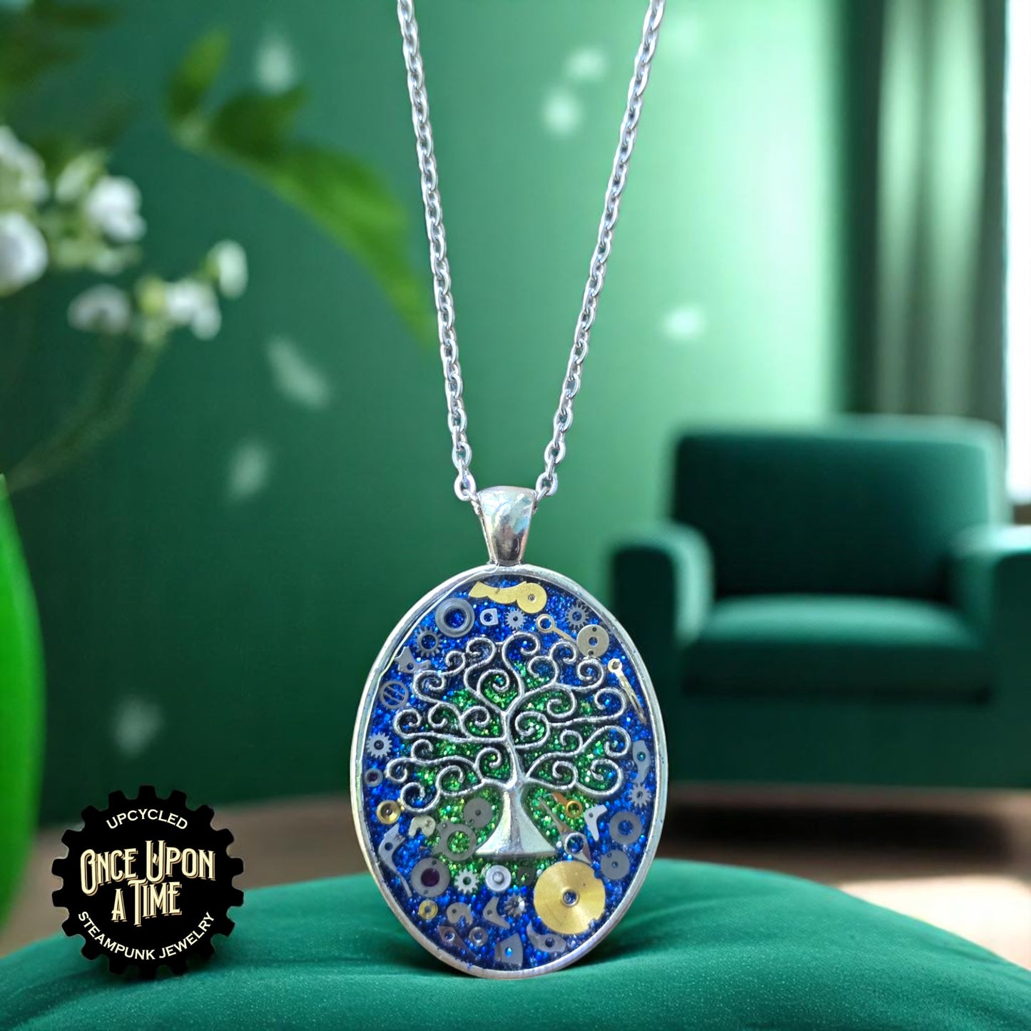 Tree of Life Oval Watch Part Pendant