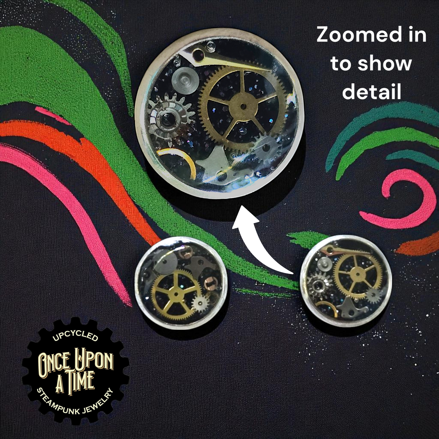 Small Stud Post Watch Part Earrings