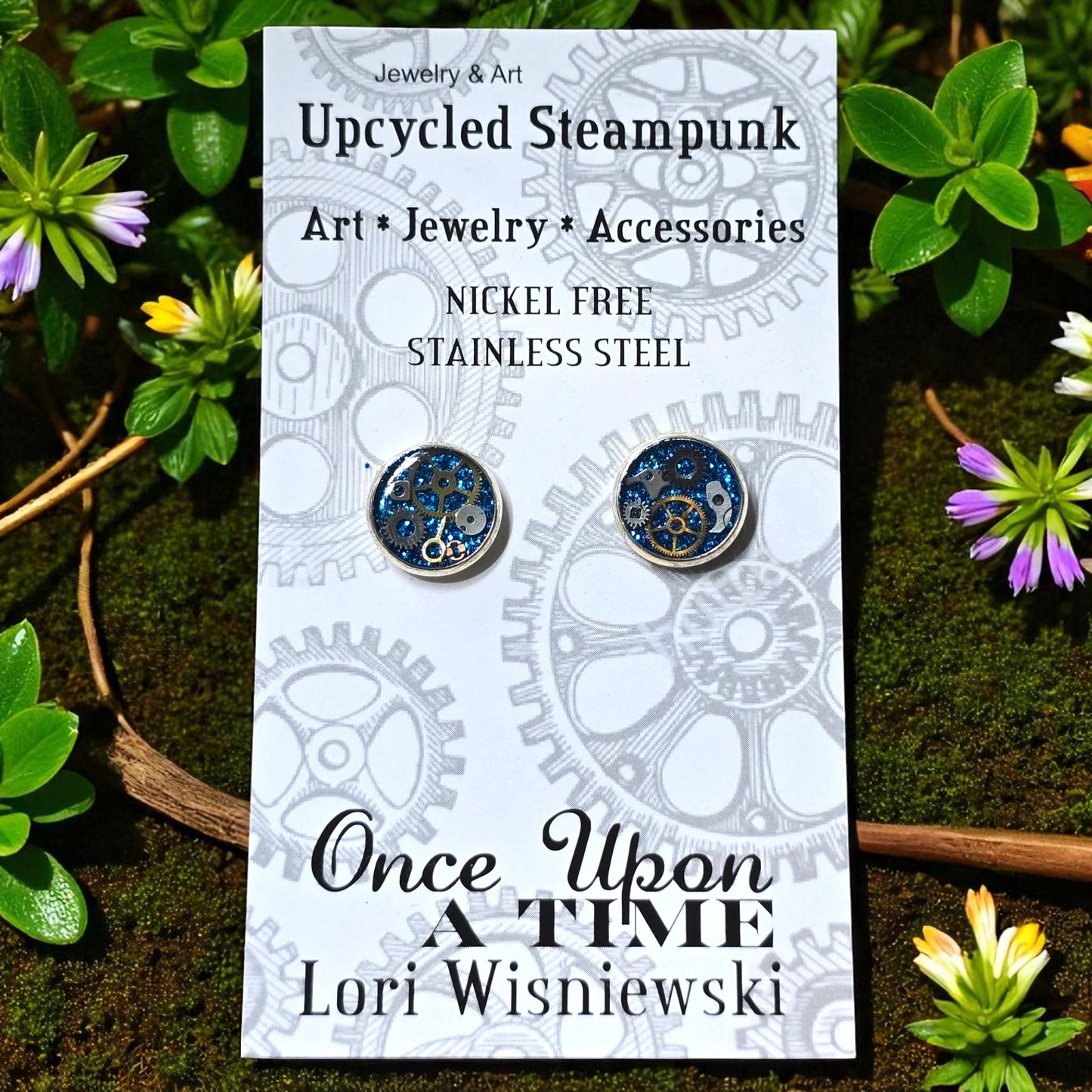 Small Stud Post Watch Part Earrings