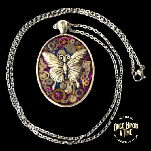 Butterfly Oval Watch Part Pendant