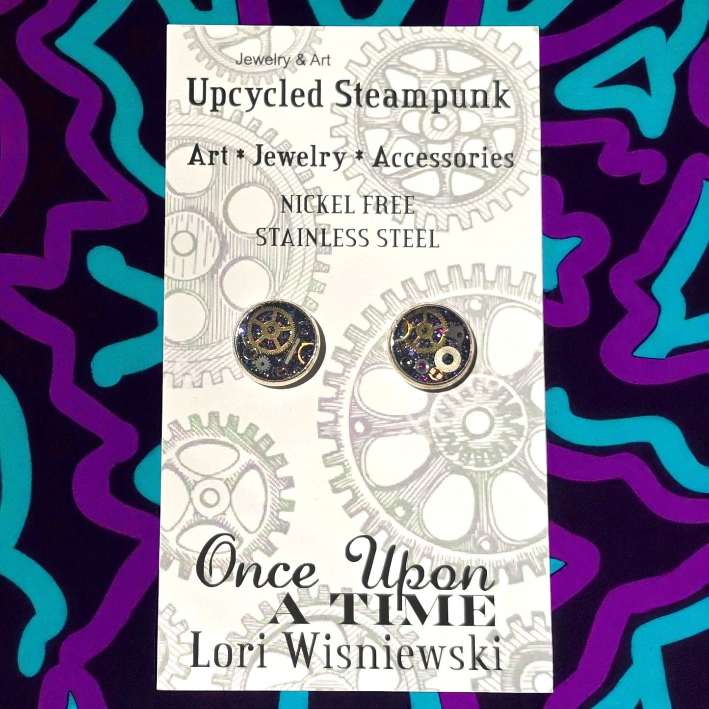 Small Stud Post Watch Part Earrings