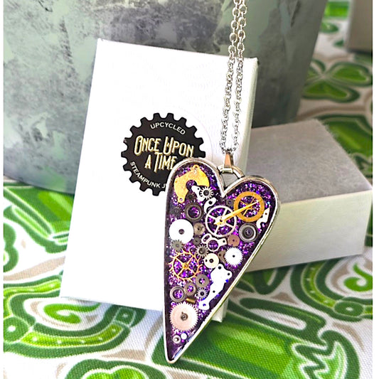 Cog Heart Watch Part Pendant