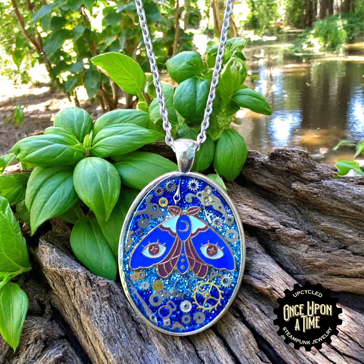 Luna Moth Oval Watch Part Pendants