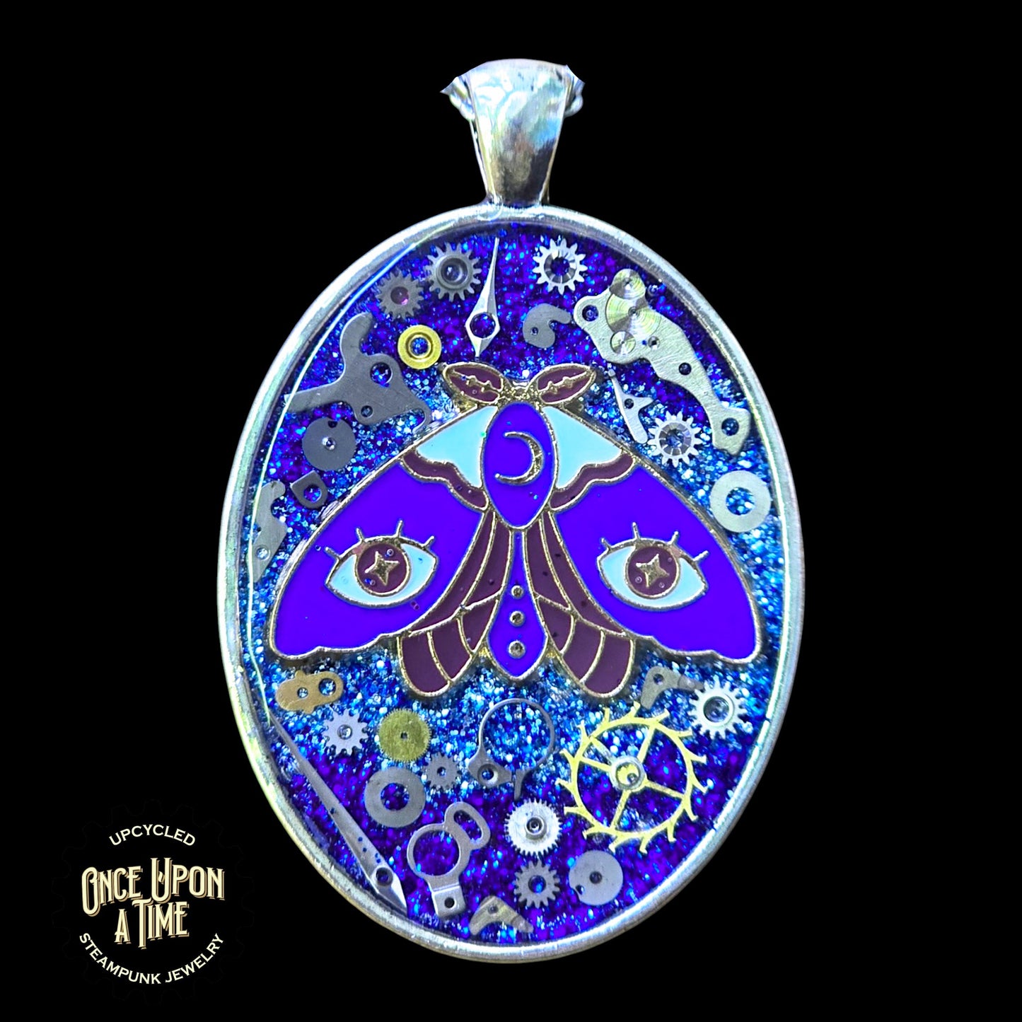 Luna Moth Oval Watch Part Pendants