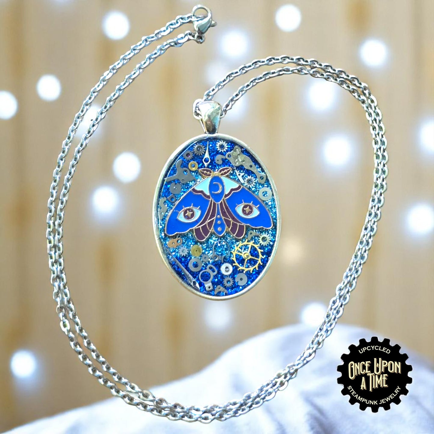 Luna Moth Oval Watch Part Pendants