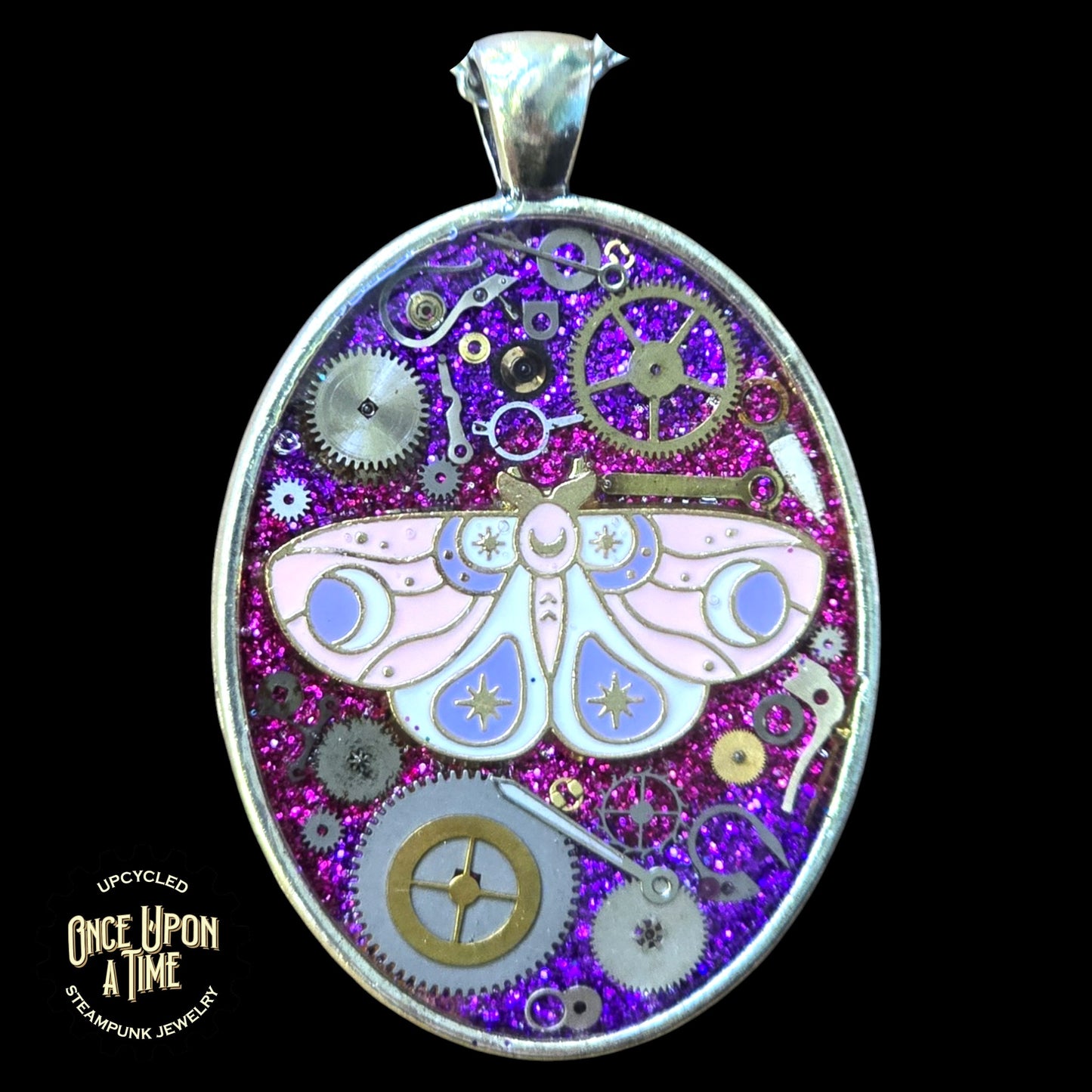 Luna Moth Oval Watch Part Pendants