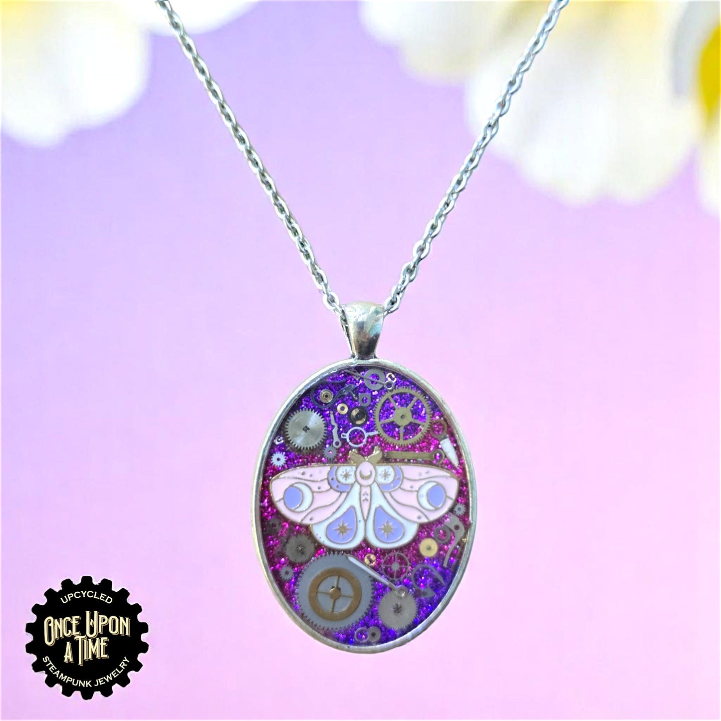 Luna Moth Oval Watch Part Pendants