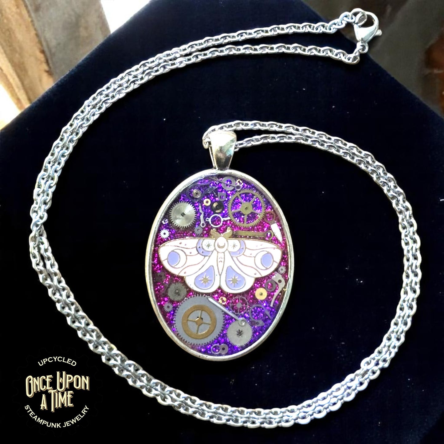 Luna Moth Oval Watch Part Pendants